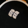 Silver Filigree Pearl Stud Earrings Multi-Band Open Ring view 7