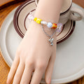 Pastel Candy Bead Necklace Heart Choker Bracelet Set view 3