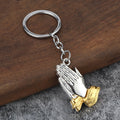 Praying Hands Pendant Zinc Alloy Keychain Gift for Men Women