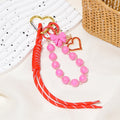Beaded Heart Carabiner Keychain Phone Strap Bow Charm view 6