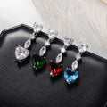 Heart Drop Earrings in Four Colors with Clear Stone Tops view 4