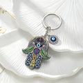 Colorful Printed Evil Eye and Hamsa Acrylic Keychains in Seven Designs view 7