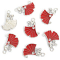 Enamel Ginkgo Leaf Charms with Pearls in Six Colors view 7
