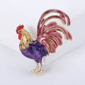 Jeweled Rooster Brooch in Three Enamel Colors Jacket and Scarf Accessory view 8