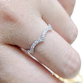 Silver Tone Wavy Chevron Pave Clear Stone Band Ring Sizes 6-10 view 5