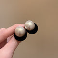 Flocked Double Ball Stud Earrings in Black and Red view 3