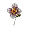 Flower Crystal Two Designs Metal Brooch Pin 4.5 x 6.4 cm view 6