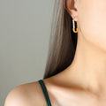 Safety Pin Style Faux Pearl Drop Earrings Gold Steel view 6