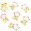 Pastel Bear Cabochon Charms in Gold and Silver Tones view 12