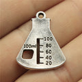 Graduated Laboratory Flask Antique Silver Metal Charm view 1