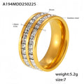 Single and Double Row Crystal Band Rings in Three Metal Finishes view 8