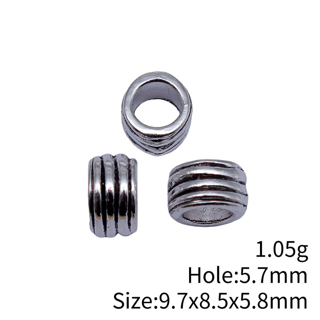 9.7x8.5x5.8mm 1.05g Antique Silver Zinc Alloy Large Hole Spacer Beads for DIY Bracelet Jewelry Making