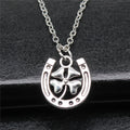 Horseshoe Clover Pendant Necklace in Detailed Metal Finishes for Jewelry Making view 1