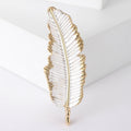 Long Grooved Feather Enamel Brooch in Three Colorways view 7