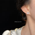Silver Pavé Crystal Butterfly Stud Earrings Mini Wings view 2