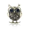 Gold Silver Tone Big Eye Owl Crystal Rhinestone Brooch view 5