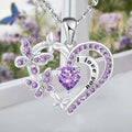 Silver Tone Heart Butterfly Pendant Necklace I Love You Engraved view 3