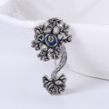 Neuron Enamel Brooch With Blue Center in Gold or Silver Tone view 7