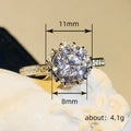 White Gold Tone Sunburst Halo CZ Finger Ring Sizes 6-10 view 4