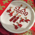 Five Red Horse and Lucky Message Festive Dangle Earrings view 2
