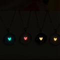 Heart Pendant Necklaces In Dark Red Aqua And Light Blue view 4