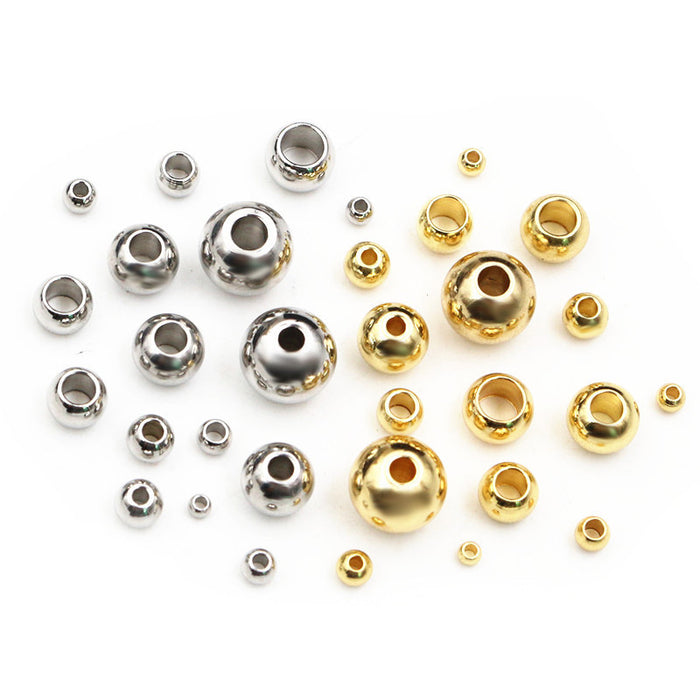Smooth Round Spacer Beads in Gold and Silver Tones