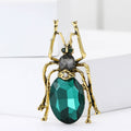 Antique Gold Beetle Brooch Green or Red Glass Body Two Styles view 2