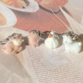 Flocked Mini Animal Keychains Capybara Alpaca Duck Deer 4 Styles view 1