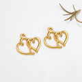 Linked Double Heart Metal Charm Pendant in 5 Finishes for Jewelry Making view 10