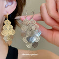 Filigree Leaf Cluster Hoop Drop Earrings With Decorative Metal Accents view 1