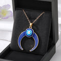 Gold and Silver Tone Enamel Evil Eye Pendant Necklaces view 8