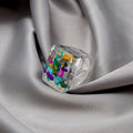 Purple Translucent Irregular Wide Statement Band Ring view 4