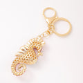 Rhinestone Seahorse Keychain Large Crystal Belly Charm view 4