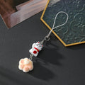 Lucky Cat Phone Strap Charm with Flocked Paw 5 Colors view 2