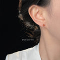 Rose Gold Amber Cube Cage Mini Stud Earrings Geometric view 2