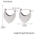 Polished Heart Shield Hoop Earrings Gold Steel Stainless view 7