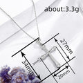 Silver Cross Clear CZ Tips Pendant Necklace Chain Metal view 3