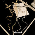 Paired Crane Brooch With Long Chains In Gold Tone Or Silver Tone view 4