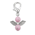 Pink Cross Bead Angel Keychain Silver Clasp Six Wing Styles view 8