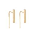 Minimalist Metal Bar Ear Climber Hooks Gold Silver Tones view 5