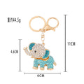 Rhinestone Elephant Keychain Metal Animal Bag Charm Gold Tone view 5