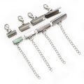 Stainless Steel Ribbon Crimp Ends With Lobster Clasp and Chain view 5