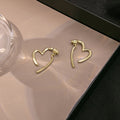 Gold Silver Detachable Open Heart Bar Stud Earrings view 1