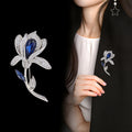 White Gold Tone Tulip Crystal Metal Brooch Pin for Jackets and Lapels view 4