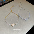 Silver Pave Heart Crystal Adjustable Tennis Bracelet view 2