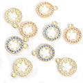 Crystal Circle and Five Petal Flower Charms in Three Colors view 5