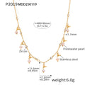 Gold Bird Charm Necklace Stones Or Pearls And Pearl Hoops view 7