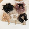 Organza Bow And Pearl Scrunchies With Charm Tassels view 2