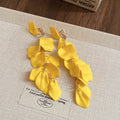 Ruffled Petal Clip On Drop Earrings in Six Colors for Women view 7