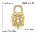 Ornate Padlock Brooch in Polished Metal for Jackets and Scarves view 4